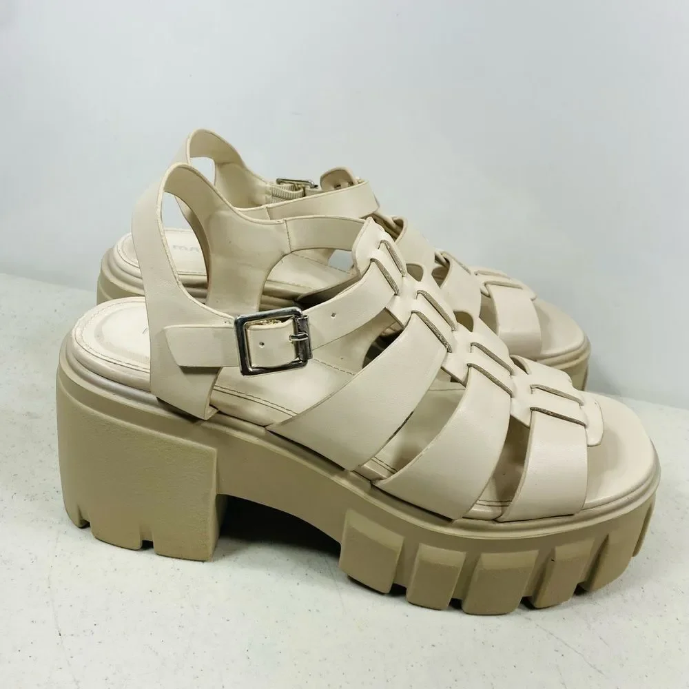 Steve Madden Girl Off White Platform Lug Sandals Shoes Galaxy 8,5
